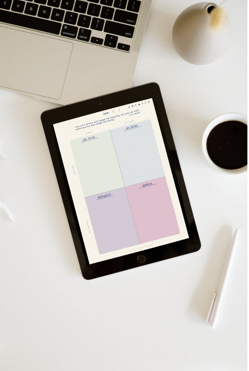 StratoPlanner digital planner Eisenhower matrix page for sorting tasks